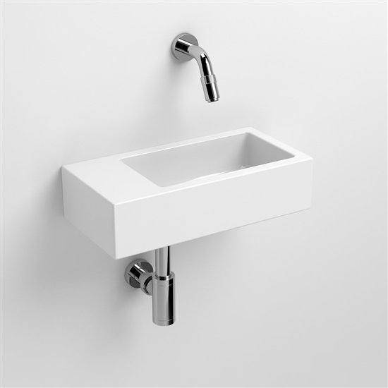 Flush lave-mains finition céramique blanche
