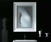 Miroir 70 cm bord brillant finition blanc brillant rétro-éclairé