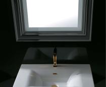Miroir 80 cm bord brillant finition blanc brillant rétro-éclairé